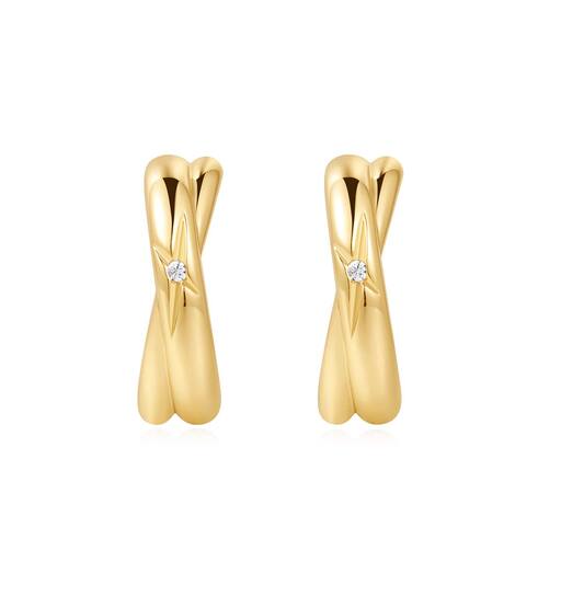  Dusk Divas - Argent / GP 14 carats - Zircone - 1,5cm